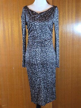 L.K. Bennett London Dr Mariella Leopard Print Ruched Midi Dress - Size 2